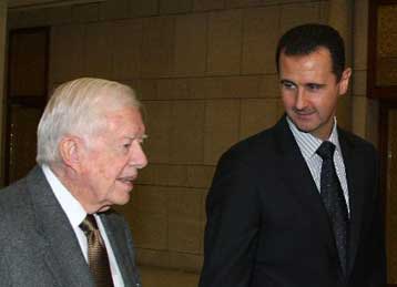 Οι διαπραγματεύσεις μεταξύ Συρίας και Ισραήλ επί τάπητος στη συνάντηση Κάρτερ-Ασαντ