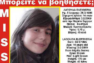 Στην Ασπροβάλτα Θεσσαλονίκης βρέθηκε η 14χρονη μαθήτρια από τις Σέρρες