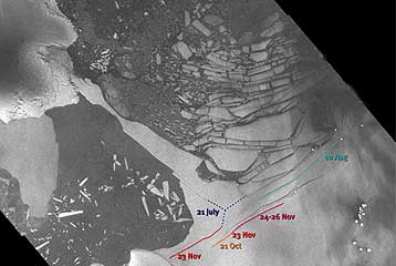Γιγάντιος όγκος πάγου καταρρέει στην Ανταρκτική