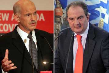 «Μετωπική» Καραμανλή-Παπανδρέου μία εβδομάδα πριν από τις ευρωκάλπες