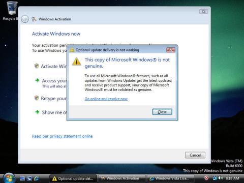 Windows 7 με αντιπειρατικά πυρά Vista