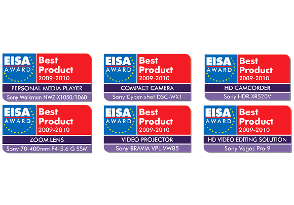 Καλύτερα προϊόντα της χρονιάς κατά EISA, έξι δημιουργίες της Sony