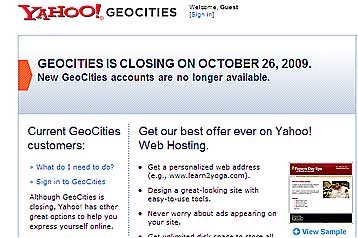 Κλείνει, έπειτα από 15 χρόνια στο Διαδίκτυο, η υπηρεσία GeoCities