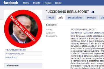 Έρευνα για το γκρουπ «Ας δολοφονήσουμε τον Μπερλουσκόνι» στο Facebook