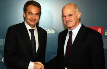 Γεύμα εργασίας Παπανδρέου-Θαπατέρο εν όψει της ισπανικής προεδρίας στην ΕΕ