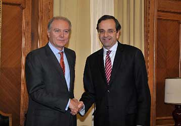 Συνάντηση Αντ.Σαμαρά με τον διοικητή της ΤτΕ Γ.Προβόπουλο