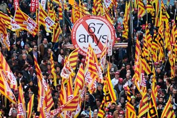 Mαζικές διαδηλώσεις στην Ισπανία εναντίον της αύξησης των συνταξιοδοτικών ορίων