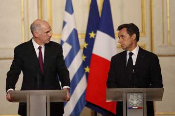 Ξεκάθαρη αλληλεγγύη από Σαρκοζί στη συνάντηση με τον Γ.Παπανδρέου