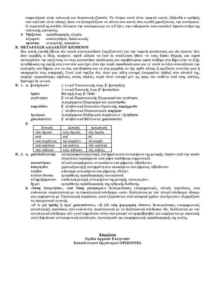 Γ Λυκείου – 04/04/2005 – Αρχαία Ελληνικά Θεωρητικής Κατεύθυνσης