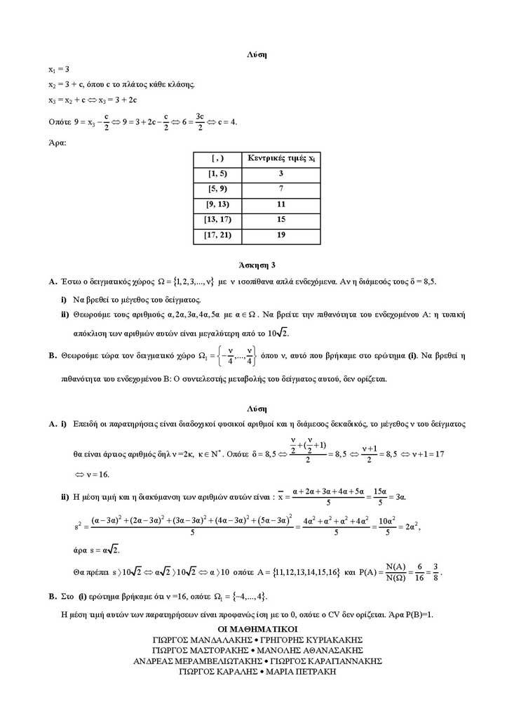 Γ Λυκείου – 09/05/2005 – Μαθηματικά & Στοιχεία Στατιστικής Γενικής Παιδείας