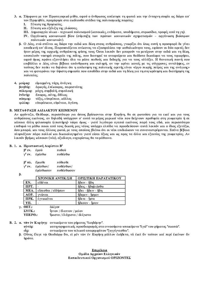 Γ Λυκείου – 06/02/2006 – Αρχαία Ελληνικά Θεωρητικής Κατεύθυνσης