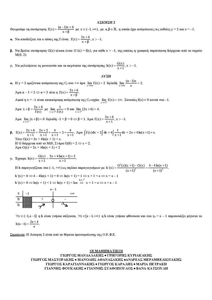 Γ Λυκείου – 06/04/2006 – Μαθηματικά Θετικής & Τεχνολογικής Κατεύθυνσης
