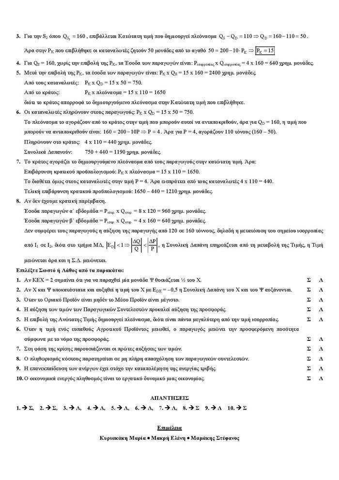Γ Λυκείου – 11/05/2006 – Αρχές Οικονομικής Θεωρίας (Επιλογής)
