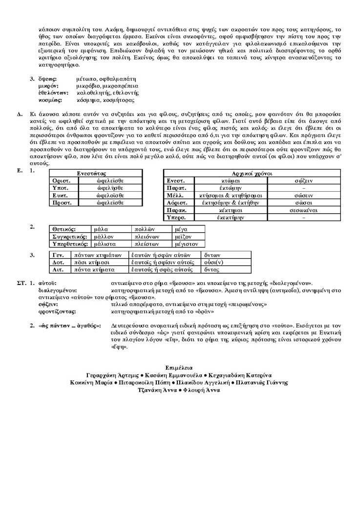 Β Λυκείου – 06/04/2004 – Αρχαία Θεωρητικής Κατεύθυνσης
