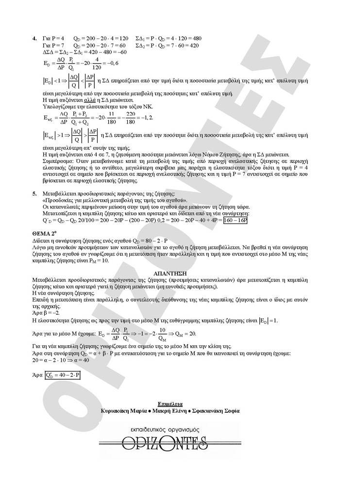Γ Λυκείου – 22/01/2008 –  Αρχές Οικονομικής Θεωρίας (επιλογής)