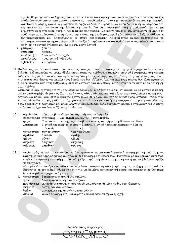 Γ Λυκείου – 14/04/2008 – Αρχαία Ελληνικά Θεωρητικής Κατεύθυνσης