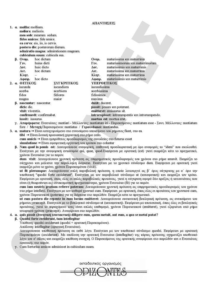 Γ Λυκείου – 14/04/2008 – Λατινικά Θεωρητικής Κατεύθυνσης