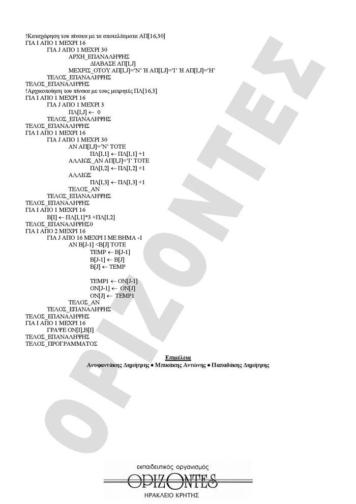 Εξετάσεις 2008 – Γ Λυκείου -Σάββατο  31/05/2008 – Ανάπτυξη Εφαρμογών Τεχνολογικής Κατεύθυνσης