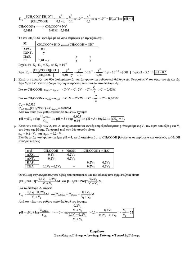 Γ Λυκείου – 05/06/04 – Χημεία Θετικής Κατεύθυνσης