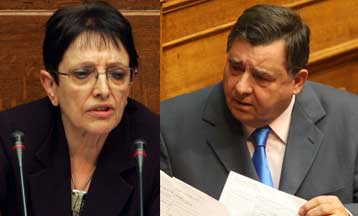 Σφοδρότατη αντιπαράθεση Παπαρήγα-Καρατζαφέρη στη Βουλή