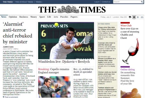 Με χρέωση στο εξής η πρόσβαση στους ηλεκτρονικούς Times