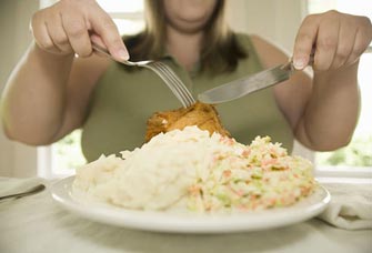 Τα υπέρβαρα άτομα δεν τρώνε μεγαλύτερες ποσότητες φαγητού