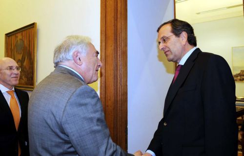 Tην πάγια θέση του για το μνημόνιο ανέπτυξε ο Αντώνης Σαμαράς στoν Στρος-Καν