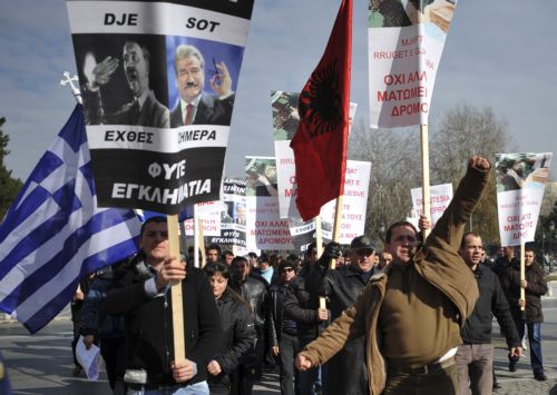 Διαδήλωση Αλβανών μεταναστών στη Θεσσαλονίκη κατά του Σαλί Μπερίσα