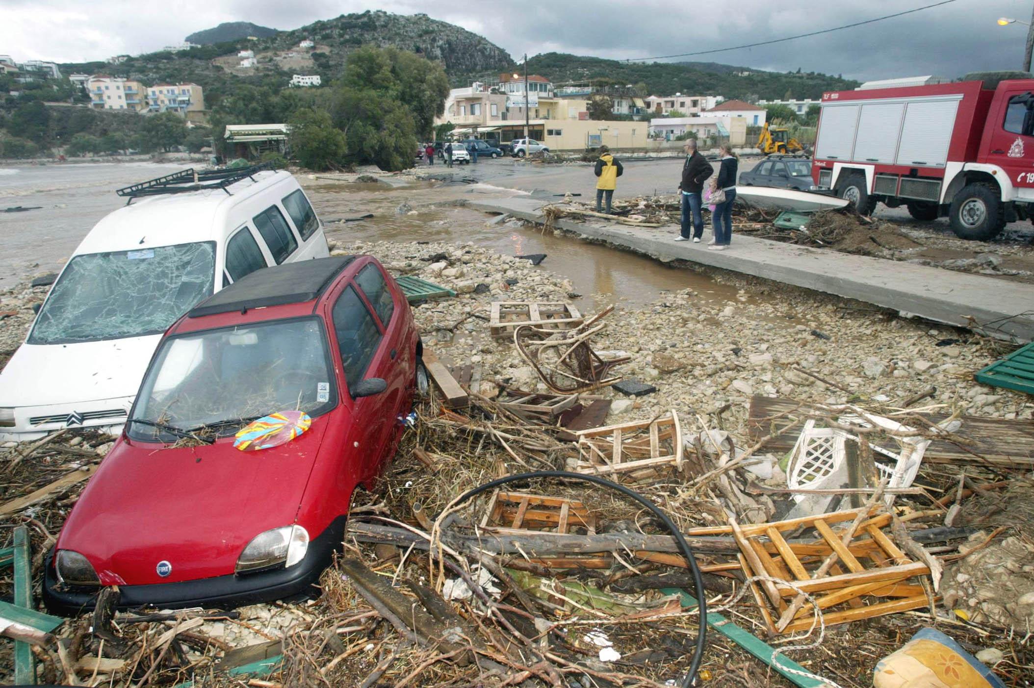 Προβλήματα από τις ισχυρές βροχοπτώσεις στη νοτιοανατολική Ρόδο