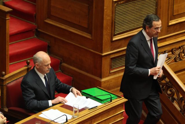 Αντιπαράθεση Παπανδρέου-Σαμαρά στη Βουλή για την οικονομική ύφεση