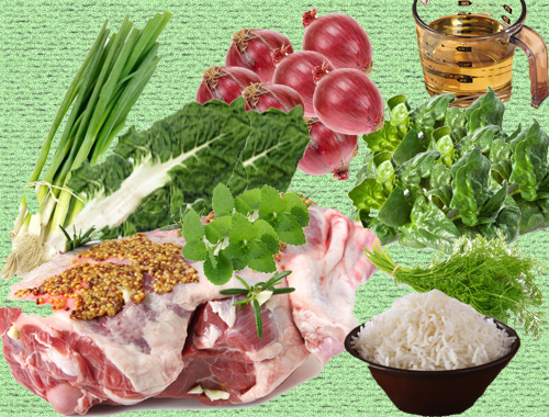 Κατσίκι γεμιστό με πατούδα