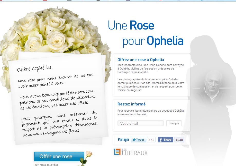 Γάλλοι ακτιβιστές «στέλνουν ένα τριαντάφυλλο» στη γυναίκα που κατηγορεί τον Στρος-Καν