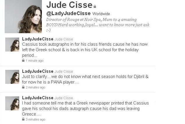 «Ο Σισέ είναι παίκτης του ΠΑΟ» έγραψε η σύζυγός του στο twitter