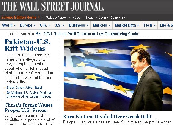 Το ελληνικό χρέος διχάζει τις χώρες της Ευρωζώνης, σύμφωνα με τη Wall Street Journal