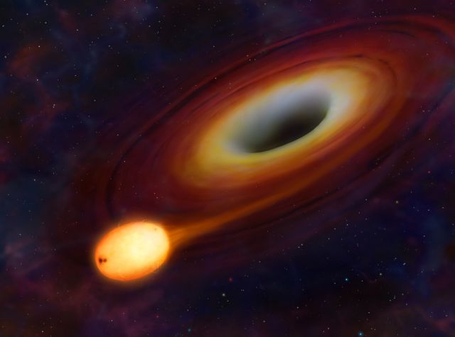 Η επιθανάτια λάμψη ενός άστρου που χάνεται σε μαύρη τρύπα
