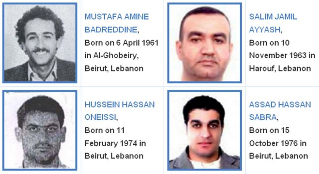 Στη δημοσιότητα τα ονόματα των τεσσάρων υπόπτων της Χεζμπολάχ για τη δολοφονία Χαρίρι