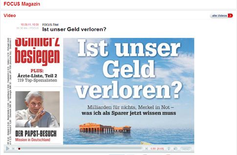 Πρωτοσέλιδο του Focus με τον Παρθενώνα βυθισμένο