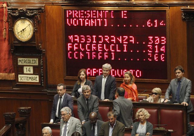 Εγκρίθηκαν και από την ιταλική Κάτω Βουλή τα μέτρα λιτότητας