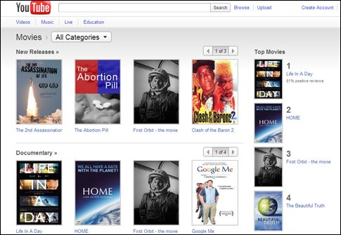 Ενοικίαση ταινιών και από τη Disney προσφέρει πλέον το YouTube στις ΗΠΑ
