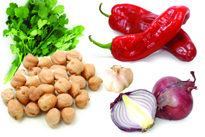 Σαλάτα με ρεβύθια, ψητές πιπεριές και κάπαρη