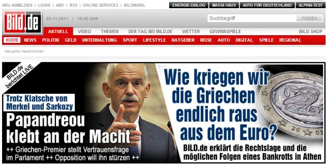 Δημοψήφισμα για την εκδίωξη της Ελλάδας από το ευρώ ζητεί η Bild