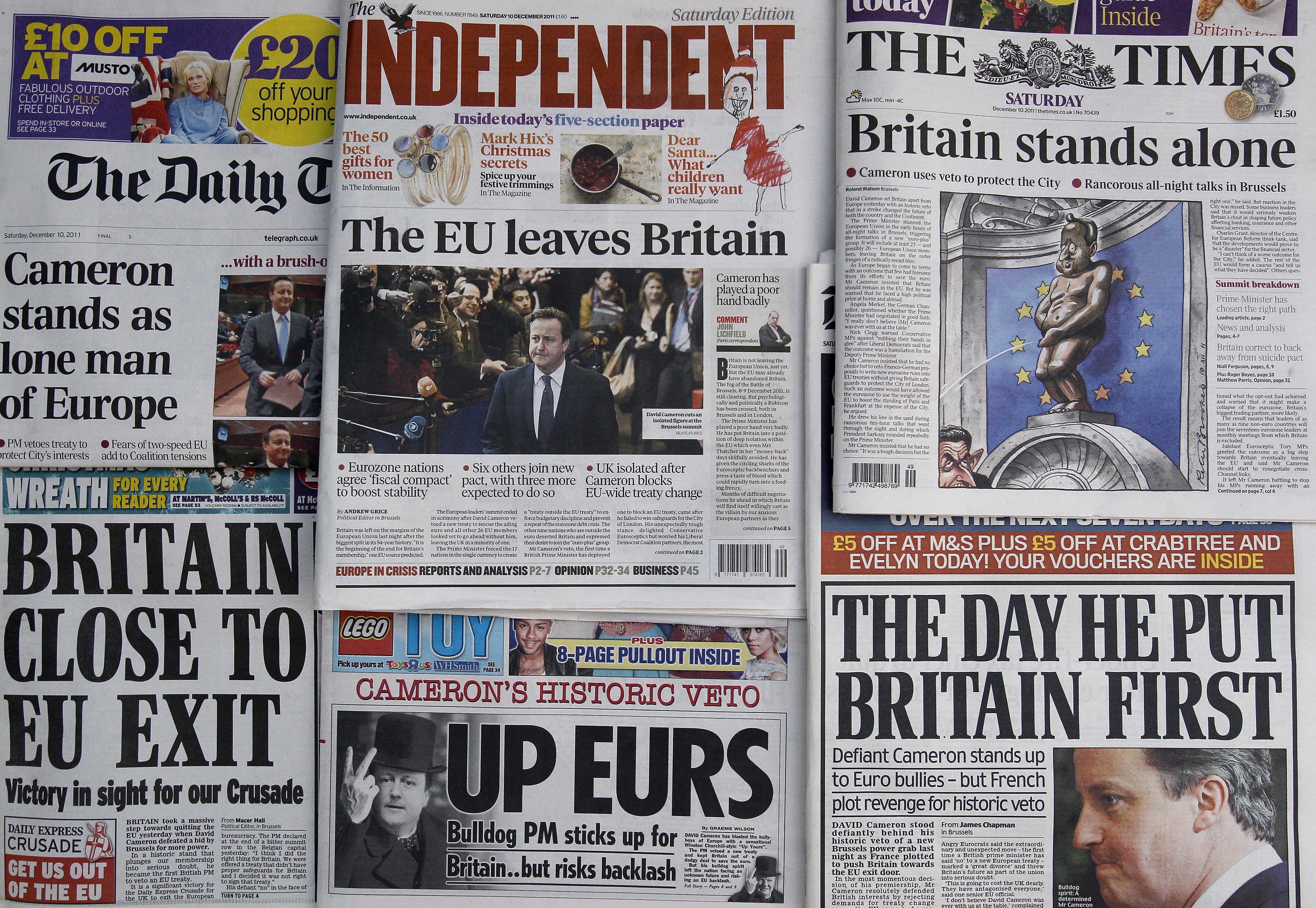 Σκεπτικισμός και ευφάνταστα πρωτοσέλιδα στη Βρετανία για τις αποφάσεις Κάμερον