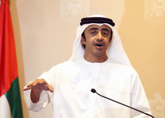 Συνάντηση Παπαδήμου με τον υπουργό Εξωτερικών των Ηνωμένων Αραβικών Εμιράτων