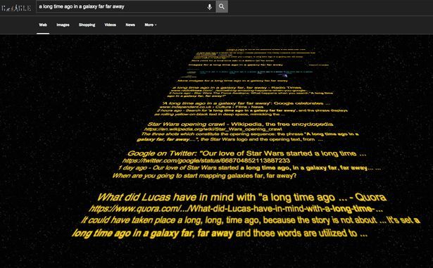 Αν ψάξετε στο Google με την σωστή φράση, θα μπείτε στο... Star Wars