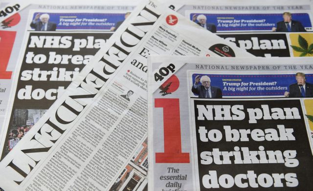 Τέλος εποχής για την εφημερίδα Independent: Προσεχώς μόνο on line