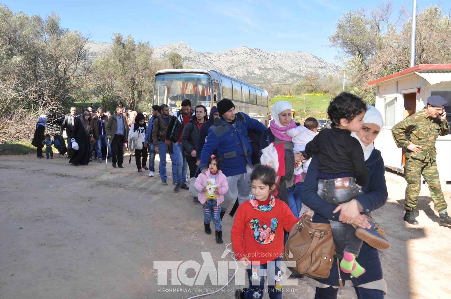 Στο Κέντρο Πρώτης Υποδοχής της Χίου οι πρώτοι 70 πρόσφυγες-μετανάστες