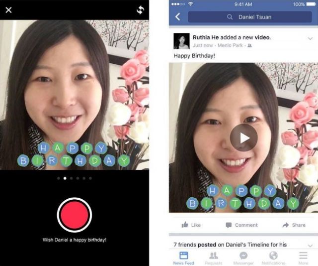 Τη δημιουργία ευχετήριων βίντεο γενεθλίων 15» υποστηρίζει το Facebook