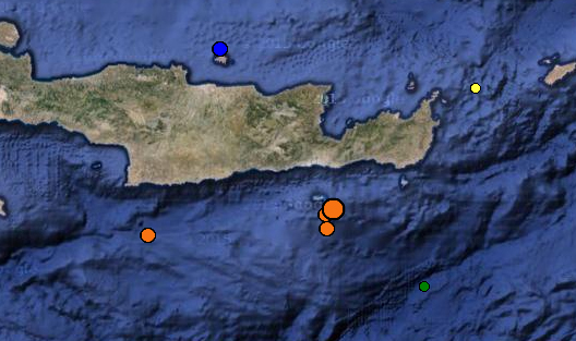 Σεισμική δόνηση 4,5 βαθμών νότια της Ιεράπετρας