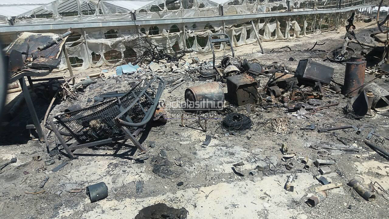 Τεράστιες οι καταστροφές από τη φωτιά στην Ιεράπετρα