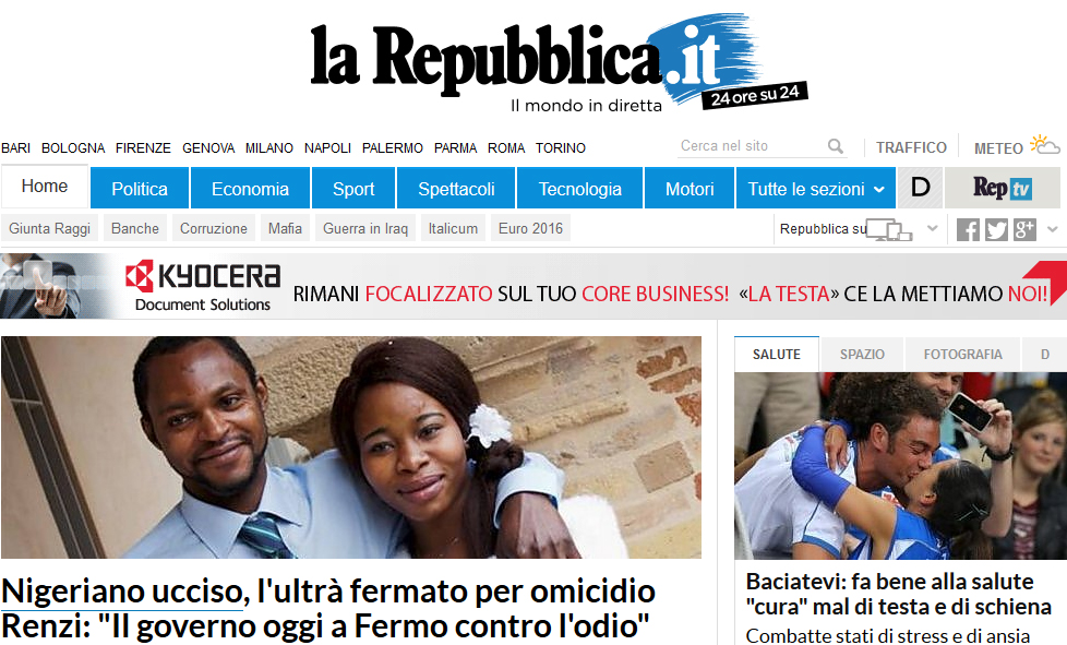 Σοκ στην Ιταλία από θανάσιμο ξυλοδαρμό πρόσφυγα στη μέση του δρόμου